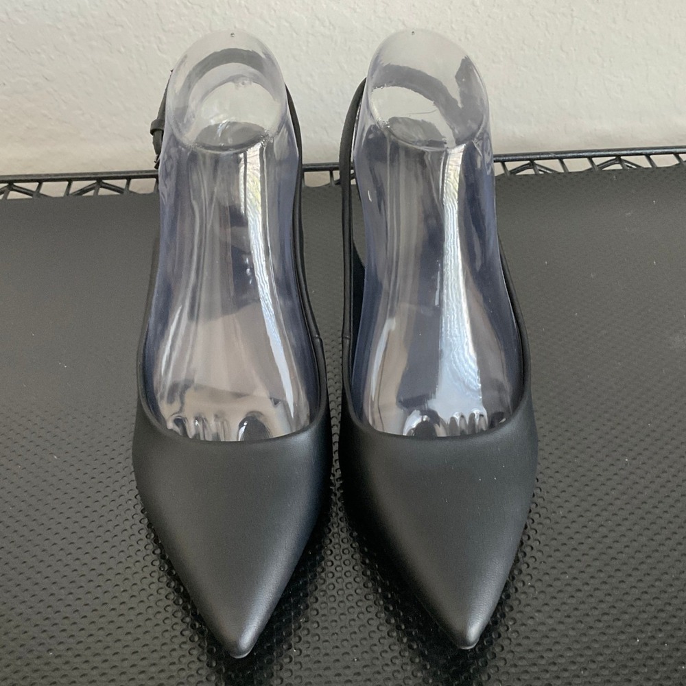 Nordstrom Rack Priscilla Black Slingback Pointed Toe Heels Womens 8.5M - Picture 5 of 16